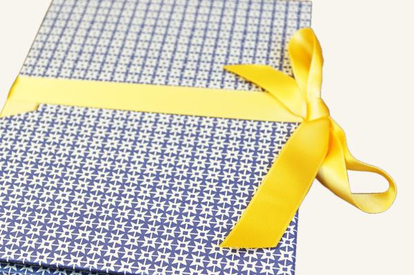 Mini photo album, blue, white stars